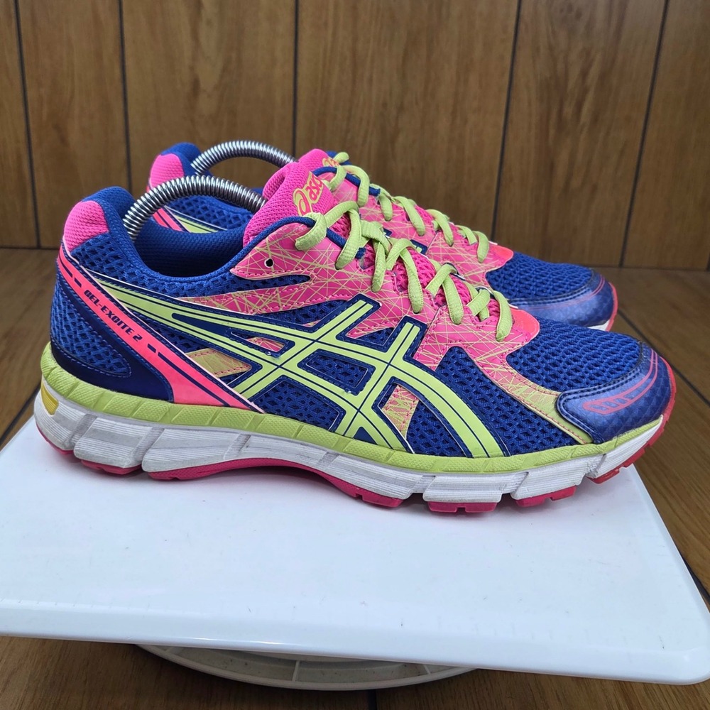Asics Gel-Excite 2 Womens Running Shoes Blue Pink Lime T473N Size 10